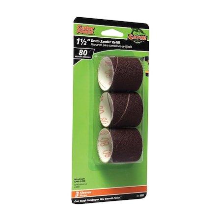 Gator Finishing Gator 1.5 in. D X 1.5 in. L Aluminum Oxide Drum Sander Refill 80 Grit Medium 3 pc 6087